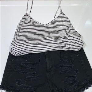 Navy striped tank top